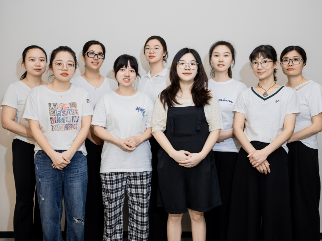 A group photo of the office staff.